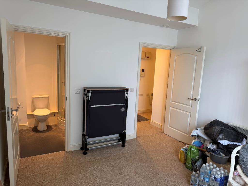 Lot: 128 - TWO-BEDROOM FLAT WITH PARKING FOR INVESTMENT OR OCCUPATION - Bedroom One Towards the En-Suite Shower Room